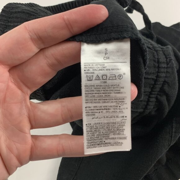 Old Navy Black Linen Blend Pull On Shorts S - Picture 4 of 5